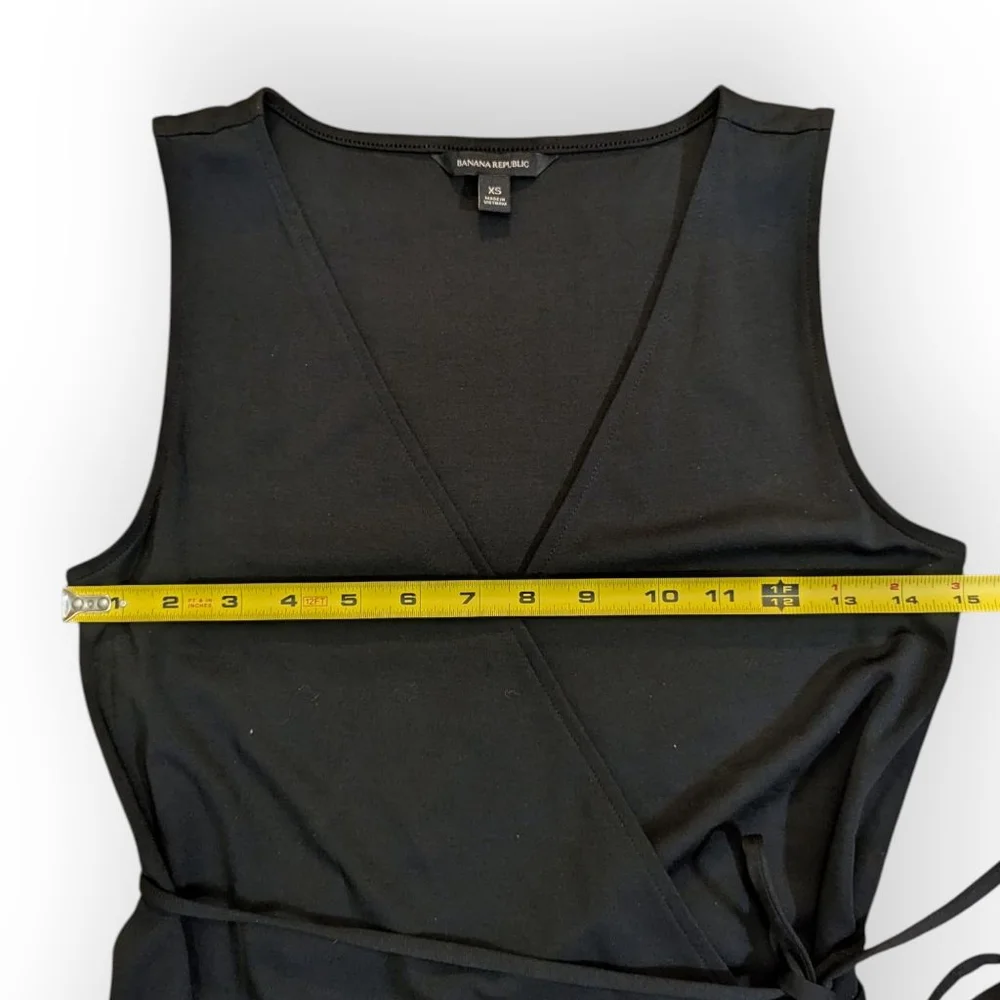 Banana Republic Black Ruffle Wrap Sleeveless Maxi Dress XS - Picture 5 of 5